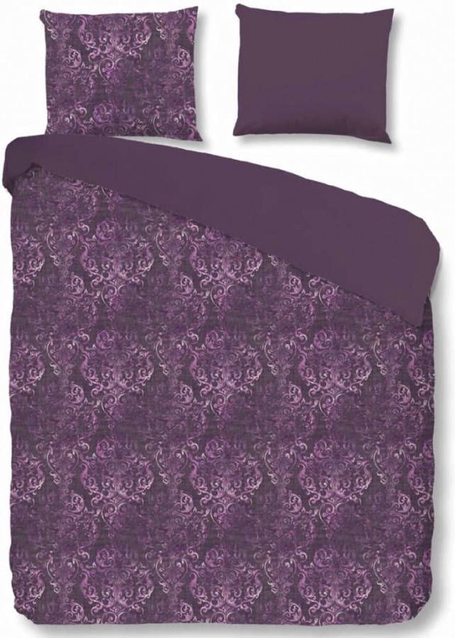 Descanso Olaf dekbedovertrek 100% katoen-satijn 1-persoons (140x200/220 cm + 1 sloop) 1 stuk (60x70 cm) Paars