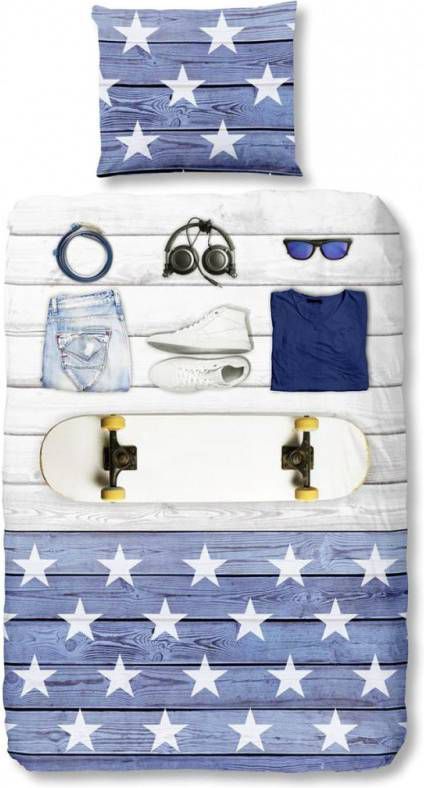 Good Morning dekbedovertrek Boys room blauw 140x200/220 cm Leen Bakker