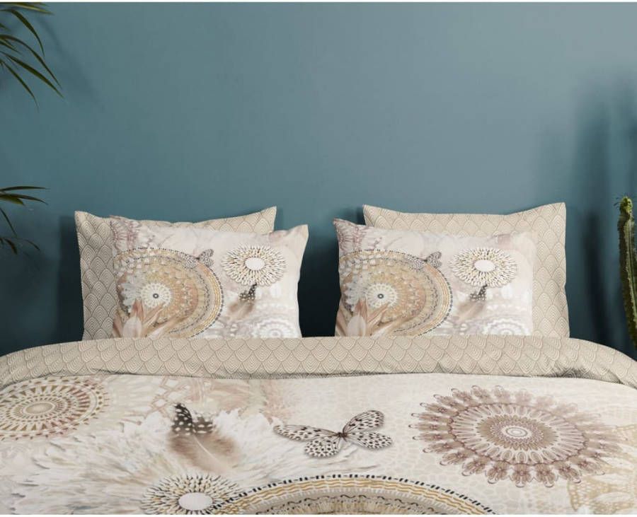 HIP Collection Kaskae Flanel Dekbedovertrek Lits jumeaux(240x200/220 Cm + 2 Slopen) Flanel Sand