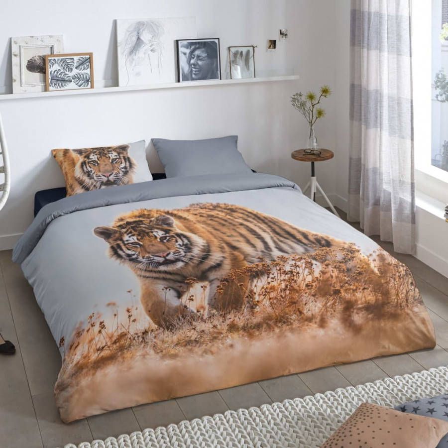 Good Morning Tiger Dekbedovertrek Lits jumeaux(240x200/220 Cm + 2 Slopen) Katoen Multi