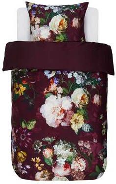 Essenza Fleur Dekbedovertrek 100% Katoen satijn 2 persoons(200x200/220 Cm + 2 Slopen) 2 Stuks(60x70 Cm) Rood