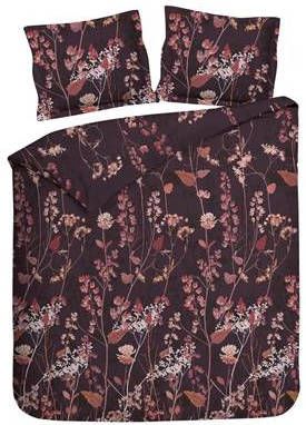 Lion Beddenshop Heckett & Lane Revi Flanel Dekbedovertrek Lits jumeaux(240x200/220 Cm + 2 Slopen) Flanel Raisin Red