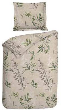 Lion Beddenshop Heckett & Lane Sami Flanel Dekbedovertrek 1 persoons(140x200/220 Cm + 1 Sloop) Flanel Natural Green
