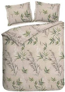 Lion Beddenshop Heckett & Lane Sami Flanel Dekbedovertrek Lits jumeaux(240x200/220 Cm + 2 Slopen) Flanel Natural Green