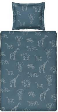 Vandyck Safari Kids Kinderdekbedovertrek 120 x 150 cm Vintage Blue