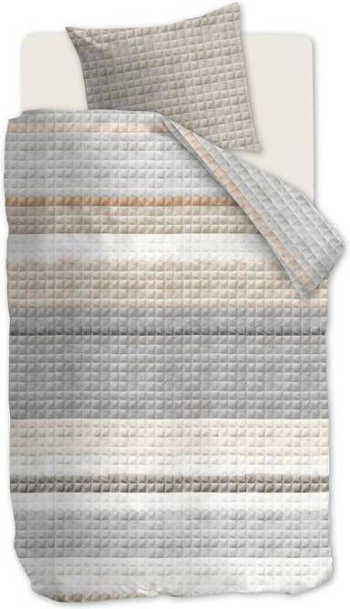 Ariadne at Home Quilted Squares Dekbedovertrek 1 persoons(140x200/220 Cm + 1 Sloop) Katoen Natural