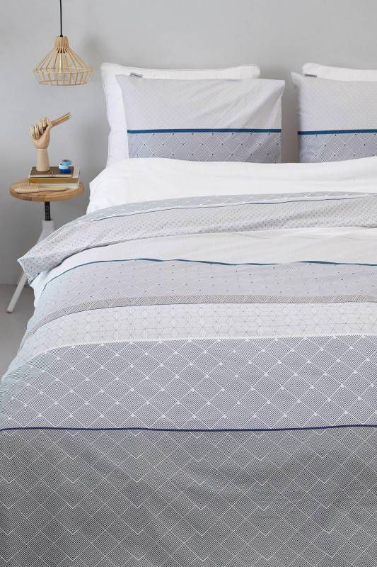 Beddinghouse Teije Dekbedovertrek 100% Katoen Lits jumeaux(240x200/220 Cm + 2 Slopen) 2 Stuks(60x70 Cm) Blauw