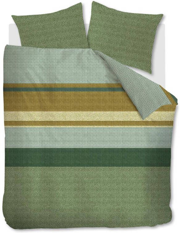 Beddinghouse Berith Dekbedovertrek 2 persoons(200x200/220 Cm + 2 Slopen) Katoen Green