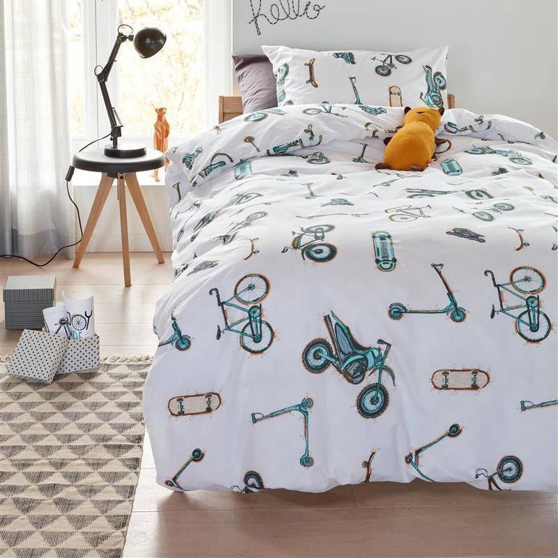 Beddinghouse Kids Wheelers Dekbedovertrek Katoen Ledikant(100x135 Cm + 1 Sloop) Grijs