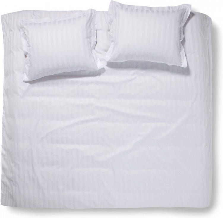 Damai Dekbedovertrek Katoen Satijn Streep Linea white
