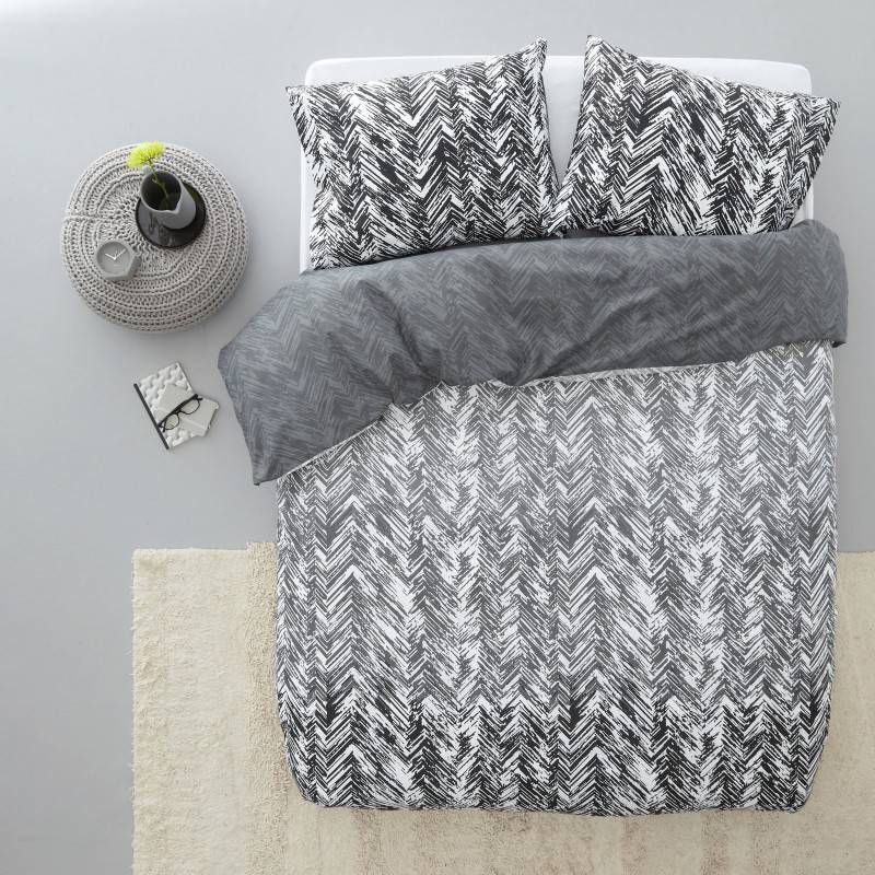 DAY Dream Dex Dekbedovertrek 100% Katoen 2 persoons(200x200/220 Cm + 2 Slopen) 2 Stuks(60x70 Cm) Grijs