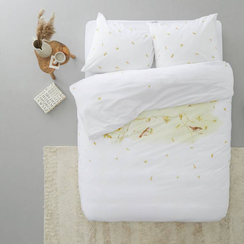 Marjolein Bastin Watercolor Twig Dekbedovertrek 2 persoons(200x200/220 Cm + 2 Slopen) Katoen Green