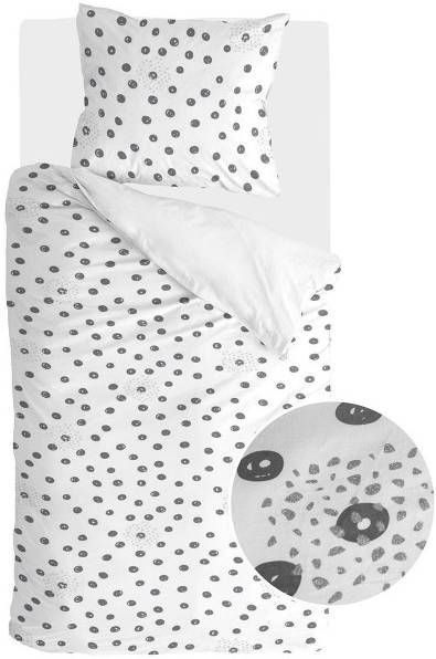 Walra Silver Spots Dekbedovertrek 1 persoons(140x200/220 Cm + 1 Sloop) Katoen Wit