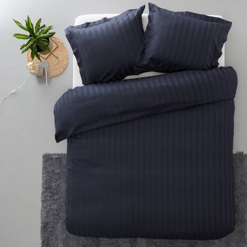 Papillon Uni Satin Dekbedovertrek 2 persoons(200x200/220 Cm + 2 Slopen) Katoen Satijn Navy