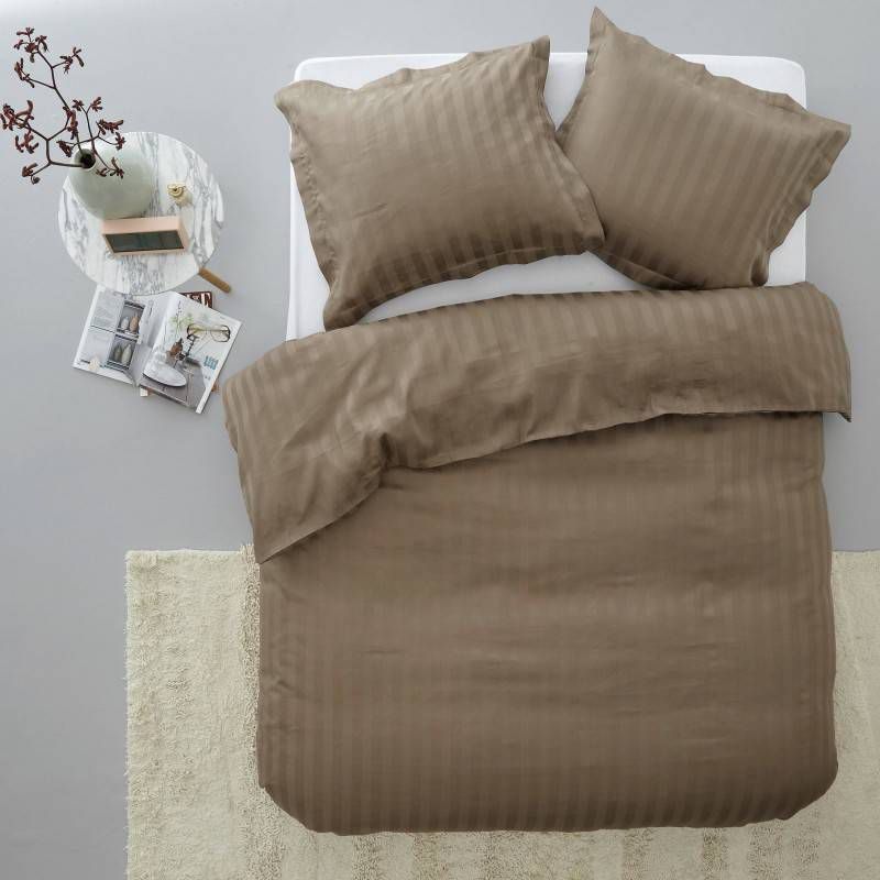 Papillon Dekbedovertrek Satijn Uni Taupe lits jumeaux(240 X 200/220 Cm )