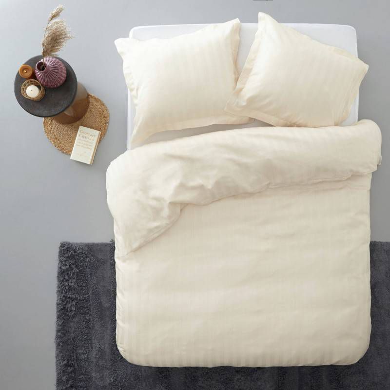 Papillon Uni Satin Dekbedovertrek Lits jumeaux(240x200/220 Cm + 2 Slopen) Katoen Satijn Ivoor