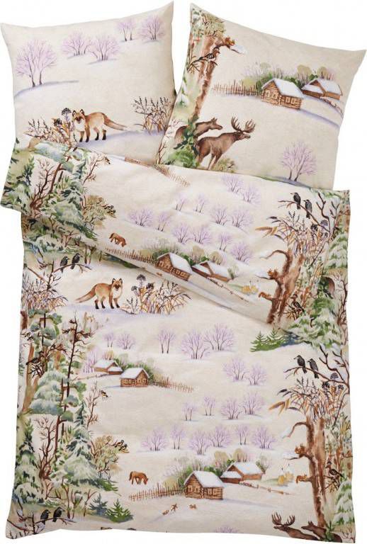 Webschatz Bedlinnen Winterlandschap Ecru
