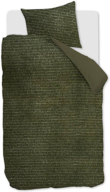 At Home Cosy Corduroy Dekbedovertrek 1 persoons(140x200/220 Cm + 1 Sloop) Flanel Groen
