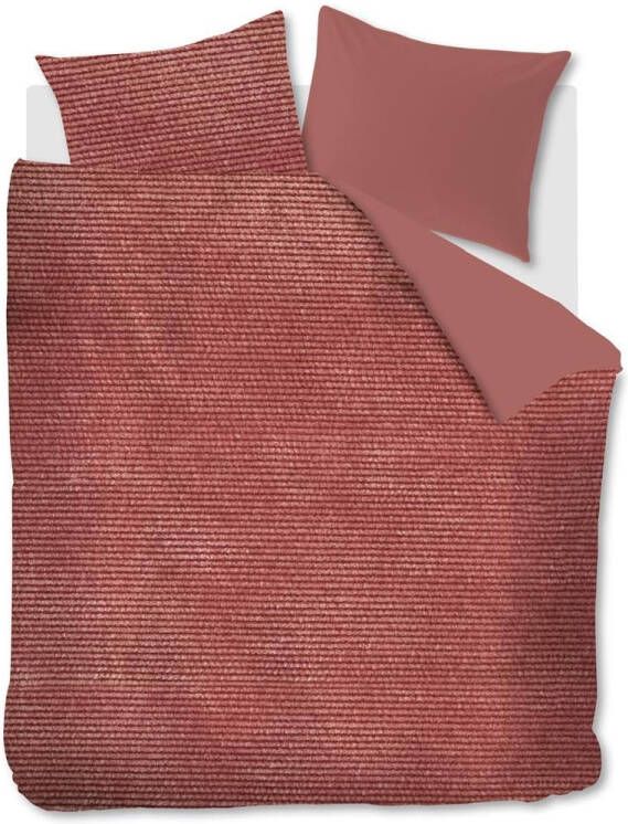 At Home Cosy Corduroy Dekbedovertrek Lits jumeaux(240x200/220 Cm + 2 Slopen) Flanel Roze