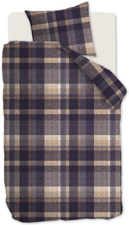 Beddinghouse Joss Flanel Dekbedovertrek 1 persoons(140x200/220 Cm + 1 Sloop) Flanel Grey