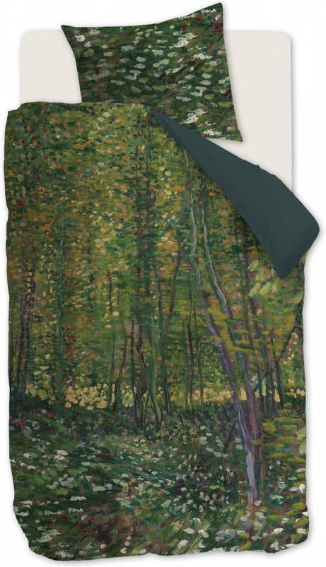 Beddinghouse Trees Dekbedovertrek 2 persoons(200x200/220 Cm + 2 Slopen) Katoen Satijn Green