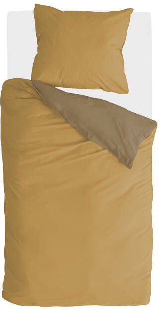 Merkloos Byrklund Side Way Dekbedovertrek 1 persoons(140x200/220 Cm + 1 Sloop) Katoen Geel/mosterd